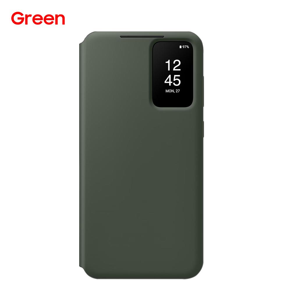 S-View Wallet Flip Case Für Samsung Galaxy S23 S23+ S23 Plus SM-S911B SM-S916B Smart View Handyhülle Cover For Galaxy S23 grün