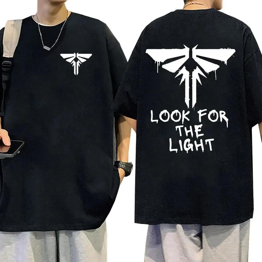 The Last of Us Look for The Light Firefly Grafik-T-Shirt Herrenmode Baumwolle Kurzarm-T-Shirts Kleidung Übergroßes T-Shirt M