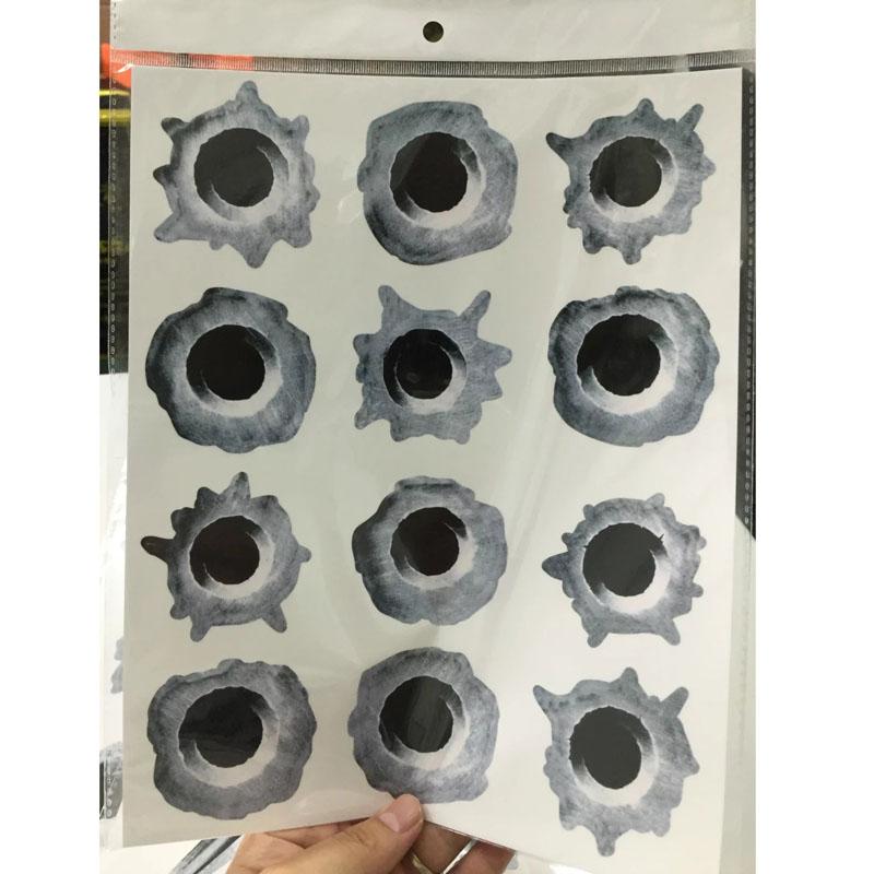 1pc Auto Aufkleber 3D Einschuss Loch Lustige Aufkleber Auto Abdeckungen Motorrad Scratch Realistische Einschuss Loch Wasserdichte Aufkleber