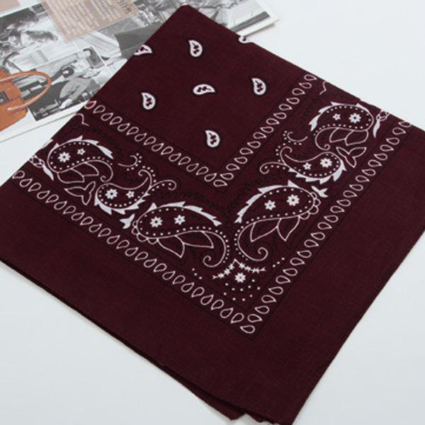 Cool Cotton Lady Men Square Bandana Hiphop Head Wrap Schal Armband 55 x 55 cm wein rot