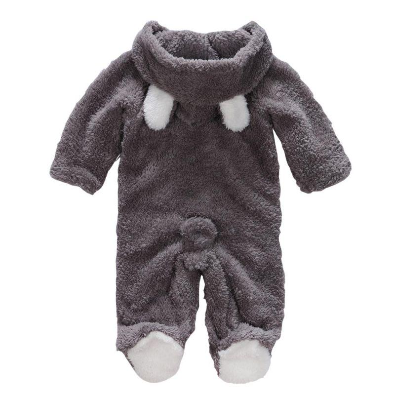 Warmer Strampler aus Korallenfleece für Babys, für Jungen und Mädchen 9-12m grau