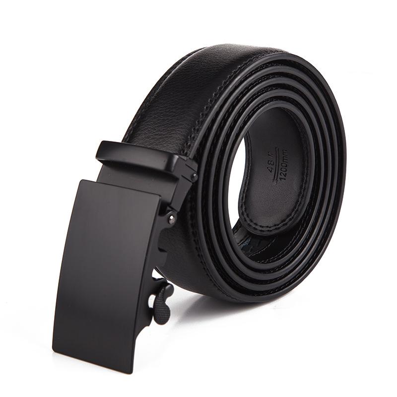 Leder Herren Gürtel, Lässiger Herren Automatikschließe Gürtel Business Weiches Rindsleder Gürtel 110cm