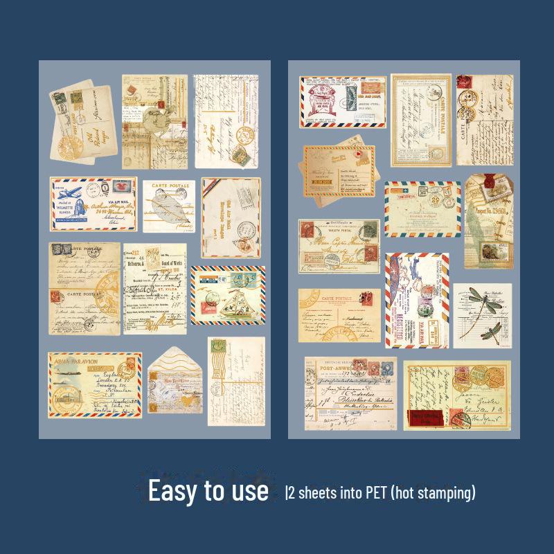 Yuezhen Retro-Notizbuchaufkleber mit Goldprägung für Kinder – 2 süße Stücke Easy to use