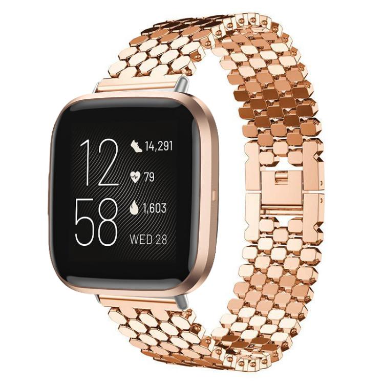 Metall-Uhrenarmband mit Fischschuppen-Textur für Fitbit Versa 4 Versa 3 Sense 2 Sense, Ersatzarmband, Nur Armband For Fitbit Versa 2/Versa/Versa Lite black