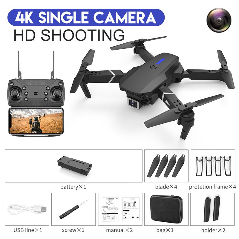 2024 Neue RC-Drohne 4K Weitwinkel Hohe Liste/Dual-Kamera Optischer Fluss Positionierung WiFi FPV Hubschrauber Faltbarer Selfie Quadcopter Spielzeug Geschenk single camera 1 battery schwarz