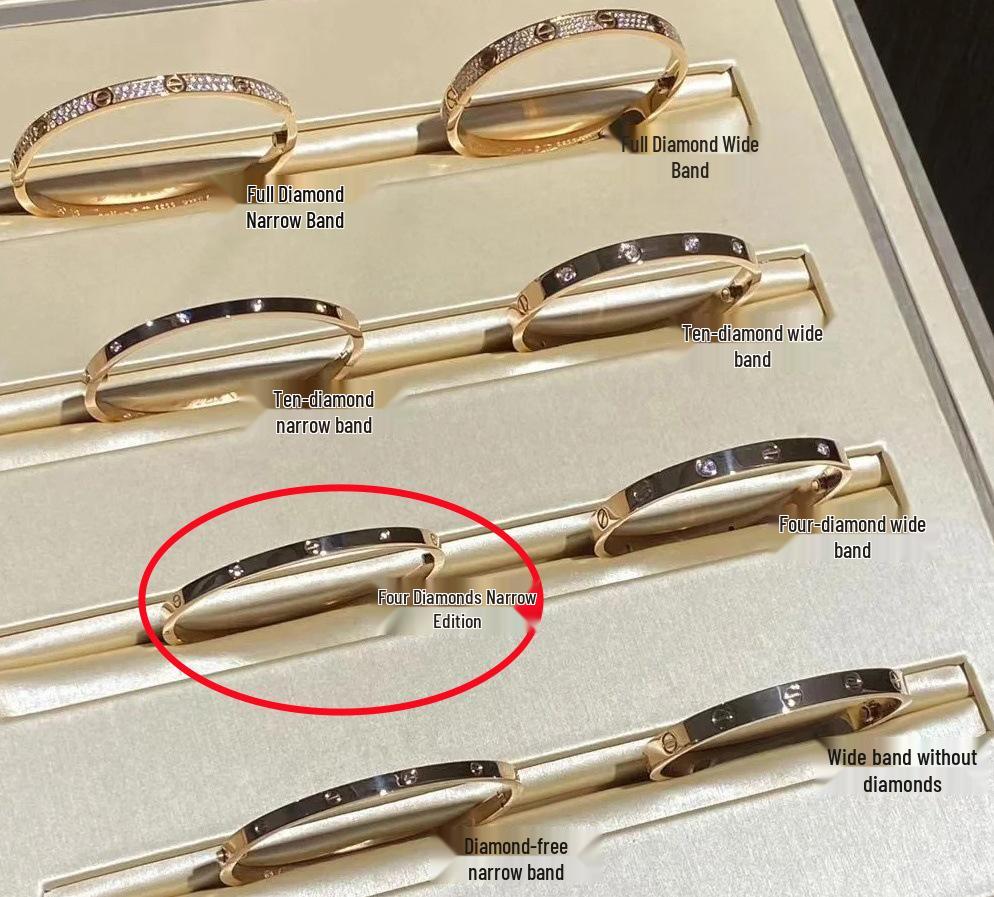 V Gold High Cartier LOVE Schmaler 18K Roségold Armreif mit eingelegten Diamanten - Exquisiter, farbbeständiger Schmuck für Damen und Herren. Rose Gold Size 18