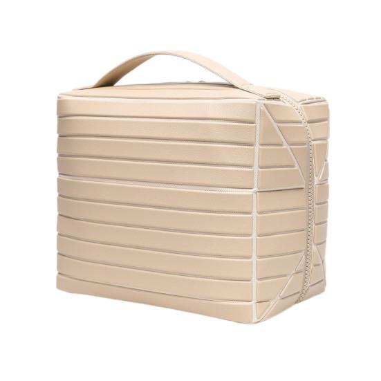 Paralleler Reise-Kosmetiktaschen-Koffer Wasserdicht mit herausnehmbarem Trenner Kosmetik-Organizer Klappbarer Kosmetikbehälter für Hautpflege-Toilettenartikel Large apricot