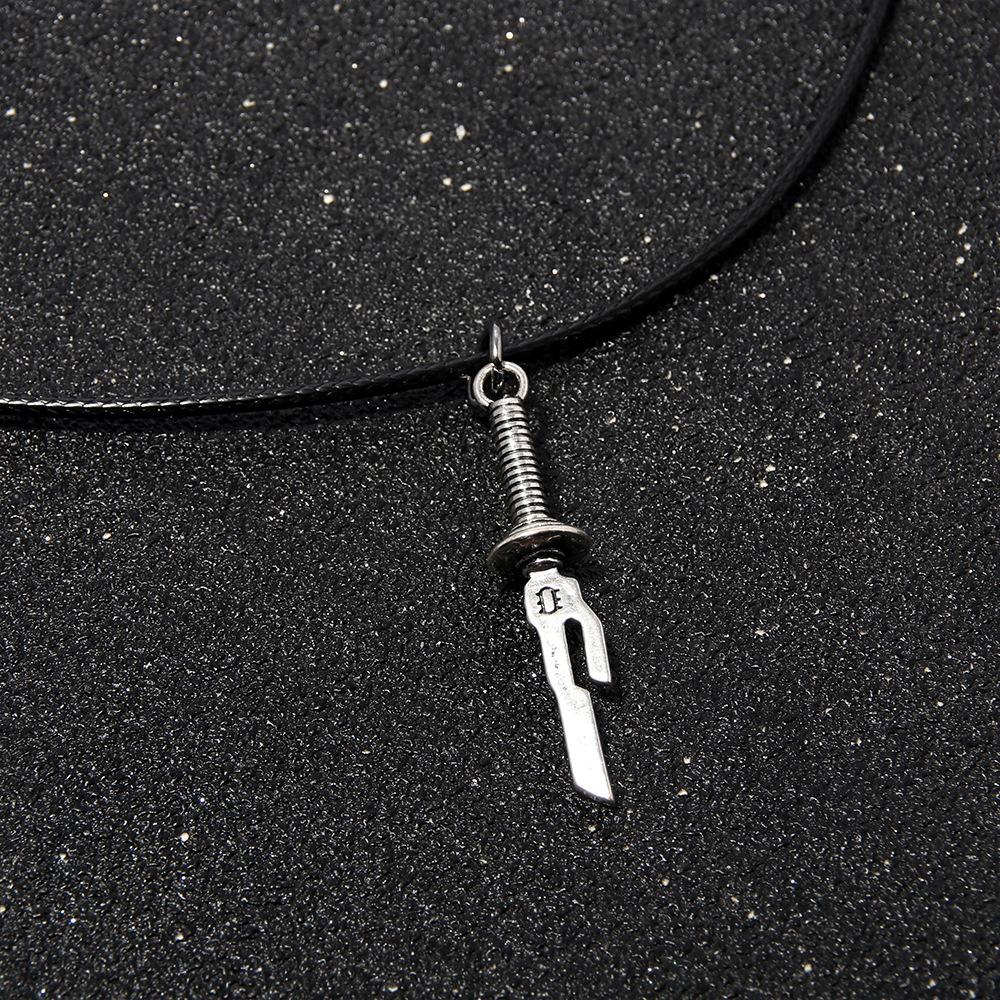 Anime Jujutsu Kaisen Fushiguro Toji Schwert Halskette Speer von Tianri Messer Anhänger Cosplay Halsketten Für Unisex Choker Schmuck