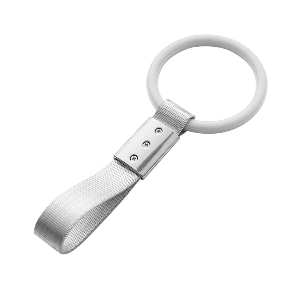 Runder hinterer Stoßstangen-Griffgurt, Charm-Drift-Warnring, Sicherheits-Zugring für U-Bahn, Zug, Bus, Auto weiß