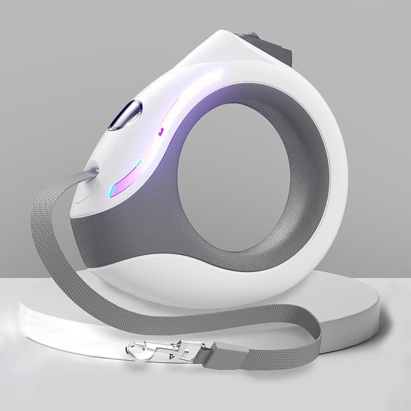 3M ausziehbare Hundeleine, LED-Licht, automatisch, flexibel, für Hunde, Welpen, Katzen, Zugseil, Gürtel, Hundeleine für große Hunde, Haustierprodukte weiß