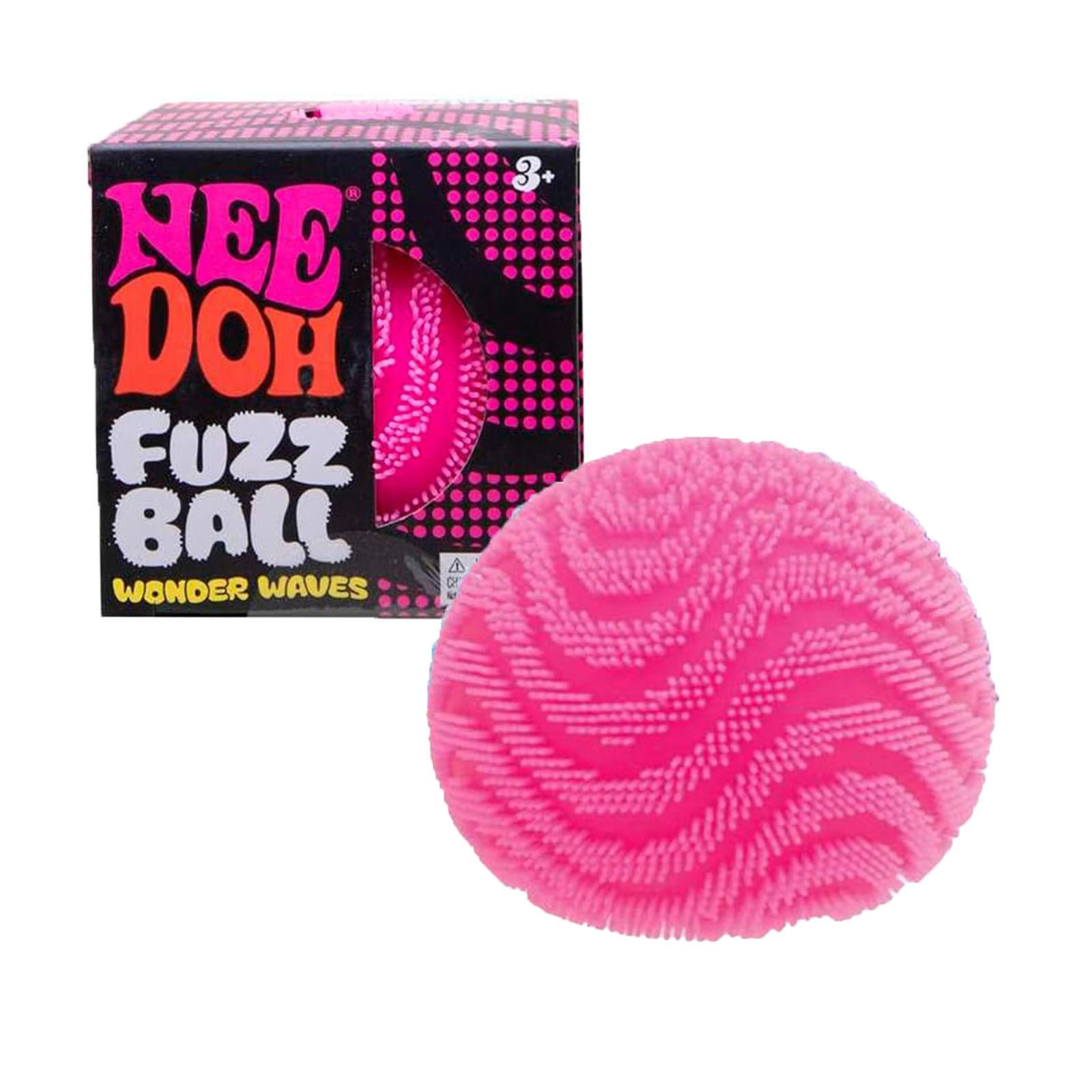 Schylling Nee Doh Fuzz Ball Wonder Waves Sensorisches Quetschspielzeug Texturiertes Stressabbau Fidget Ball für Erwachsene Kinder rot