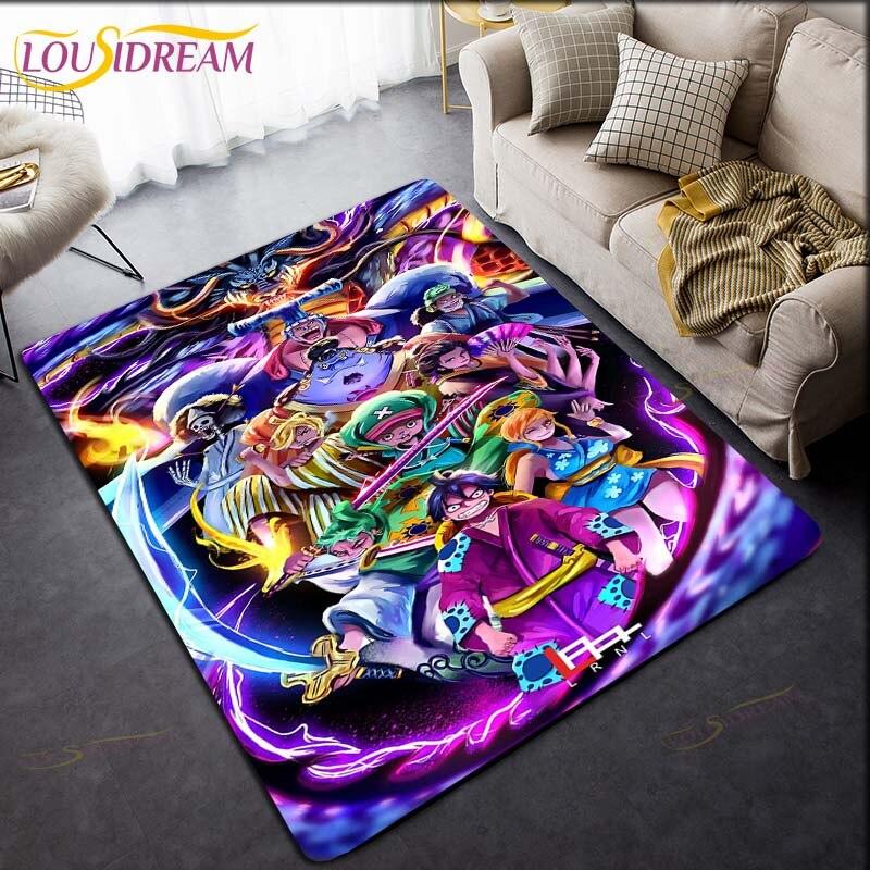 Anime One Piece Teppich Cartoon Teppiche Wohnzimmer Teetisch Matten Schlafzimmer Teppich Waschbare Fußmatten Haushaltsbereich Matte Geschenk 160cm x 230cm