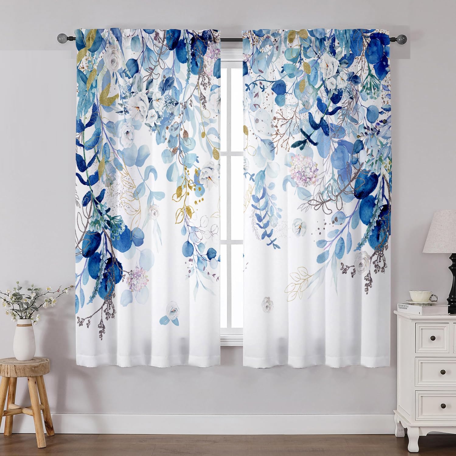 Boho Mid Century Abstrakte Blätter Vorhänge Regenbogen Wohnzimmer Vorhang Gebranntes Orange Vorhänge Für Schlafzimmer Modern Geometrische Drapierungen 105x230CM-2PC