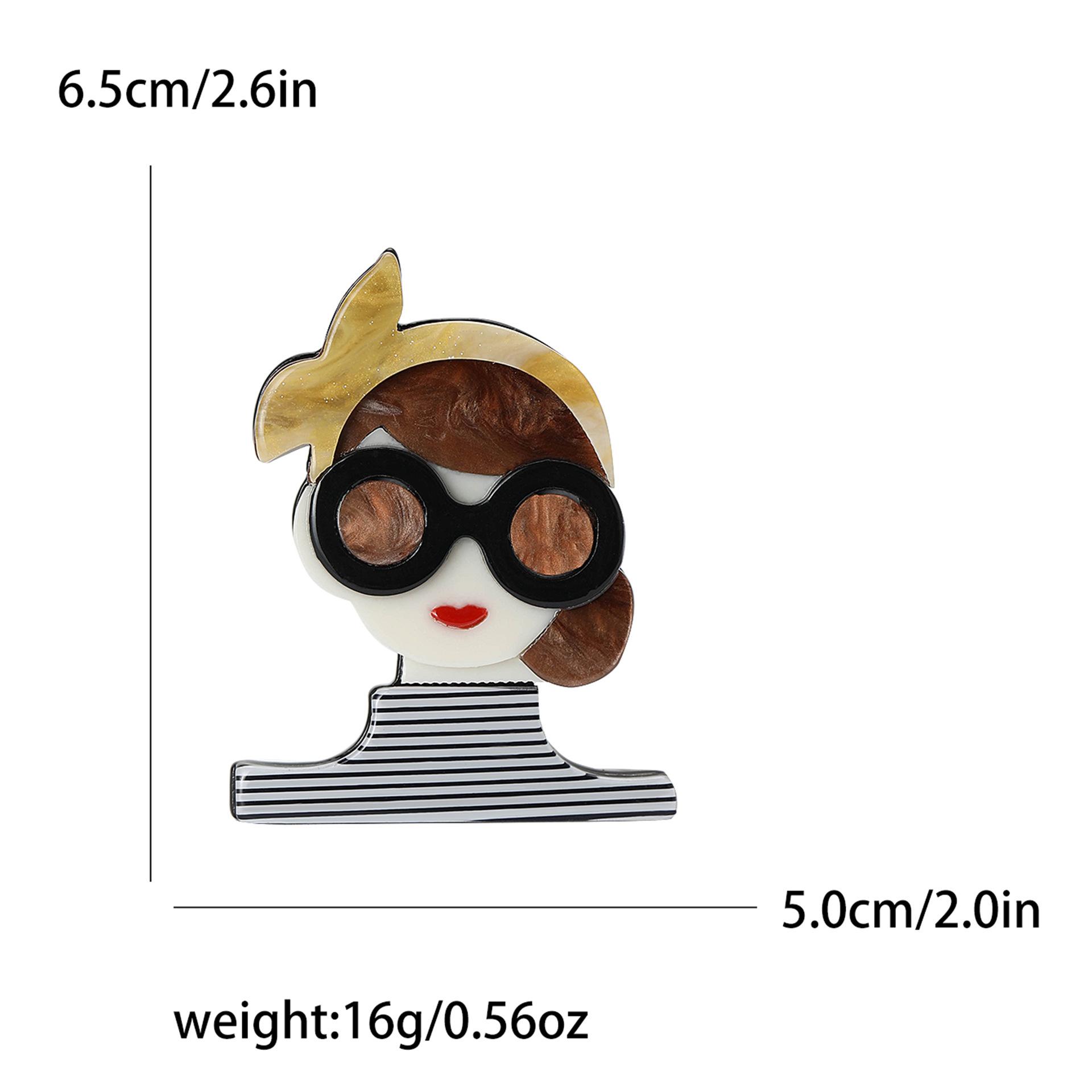 Design Acryl Sonnenbrille Mädchen Brosche Personalisierte Kreative Damen Anzug Strickjacke Corsage Schmuck Pin
