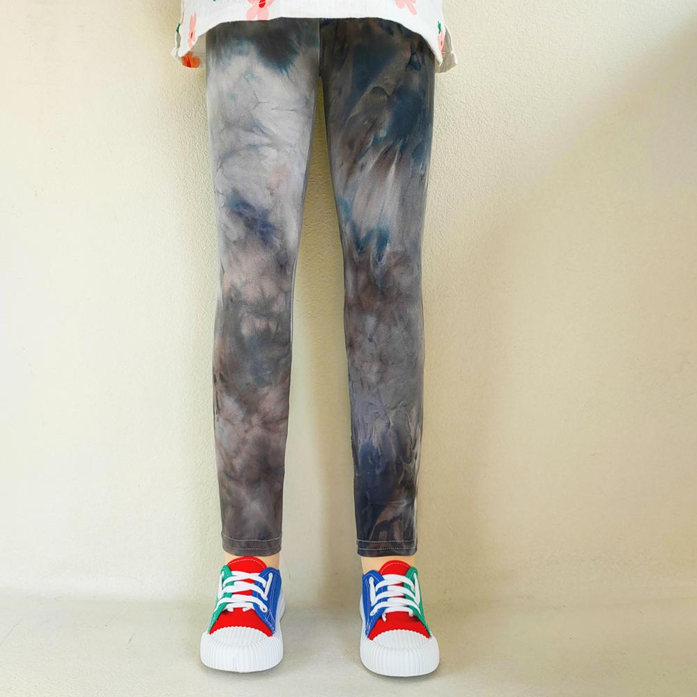 Kinder Hosen Bunte Fluoreszierende Farbe Druck Leggings Für Mädchen Hosen Baby Mädchen Weiche Elastische Dünne Hosen 140 grau
