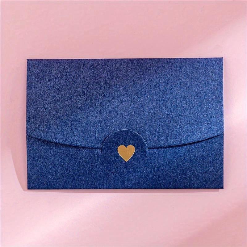 20 Teile/los 10,5 cm * 7 cm Kleine Grußkarte Visitenkarte Umschlag Heißprägung Liebe Perlglanzpapier Mini Umschläge 20Pcs blau