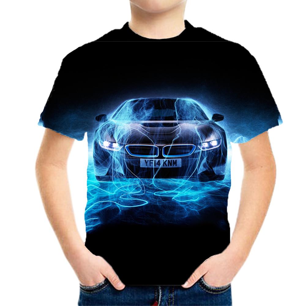 Jungenkleidung Racing Graphic Kinder T-Shirt Kurzarm Kinderkleidung 3D Mode Kleidung Junge Kinder Sommerkleidung 150
