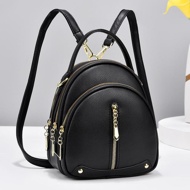 Frauen Rucksack Doppel Schulter Tasche Frauen Herbst Neue Mode frauen Kleine Tasche Koreanische Version Messenger Tasche Eine Schulter Mode kleine Zurück One Size schwarz