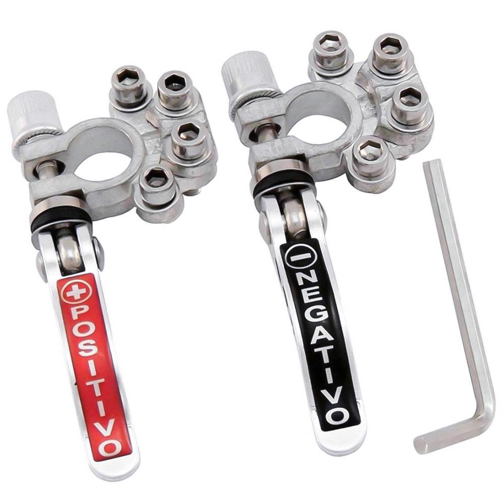 Autobatterie-Anschlussklemmen, Schnelltrennschalter, Batteriekabel-Anschlussklemmen, positiv bunt