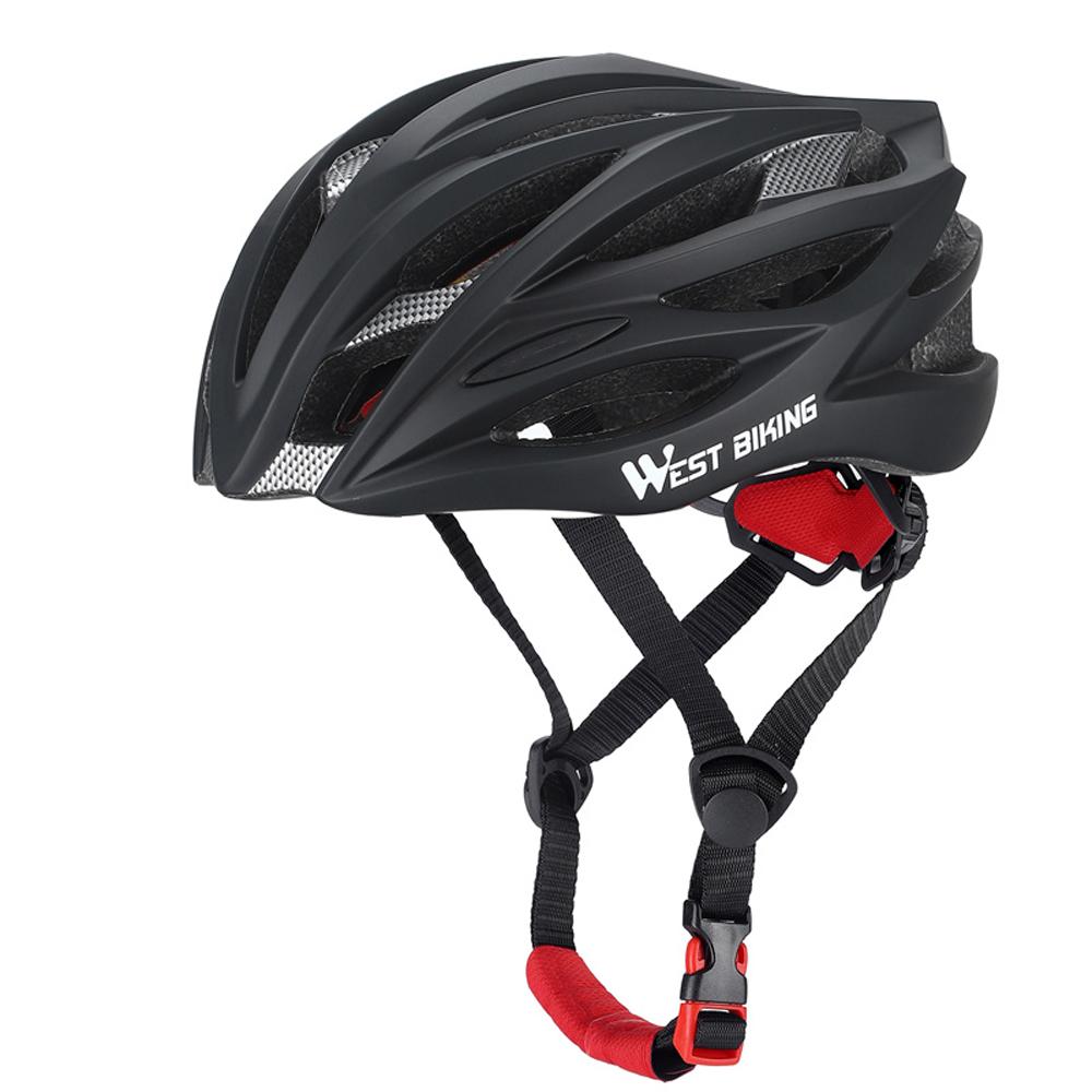Atmungsaktiver Fahrradhelm Fahrradhelm Ultraleichter integrierter Fahrradhelm Sicherheitskappe Radfahren schwarz