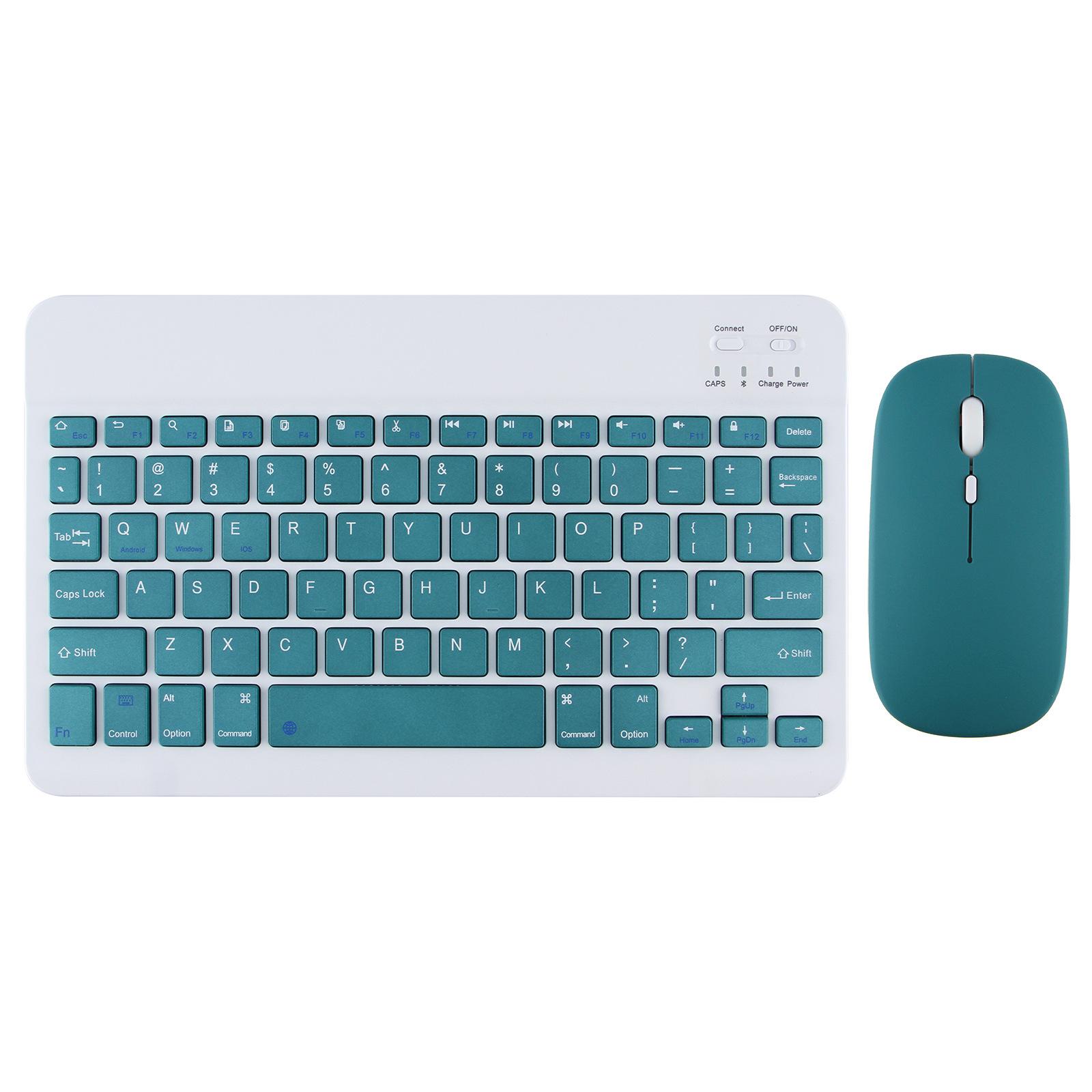 10 Zoll kabellose Tastatur und Maus, russische englische Tastatur für iPad Air Pro Tablet für Android IOS Windows English language dunkelgrüne