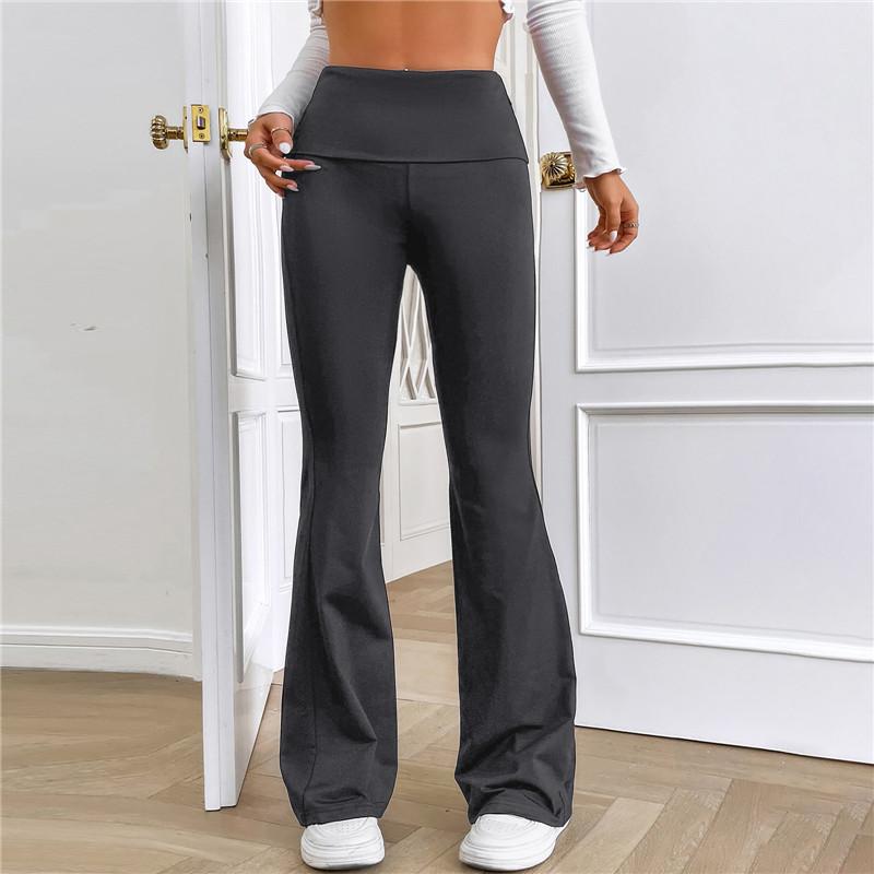 Frauen Micro Flared Shark Hosen Leggings Schlank Yoga Hosen Frauen Hohe Taille Breite Bein Hosen Gym Sport Ausgestellte Hosen tanz Hosen XL grau