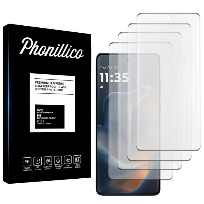 Gehärtetes Glas für Motorola Edge 60/Edge 60s/Edge 60 Pro/ Edge 60 Fusion [4er-Pack] Phonillico® Displayschutzfolie aus Glas