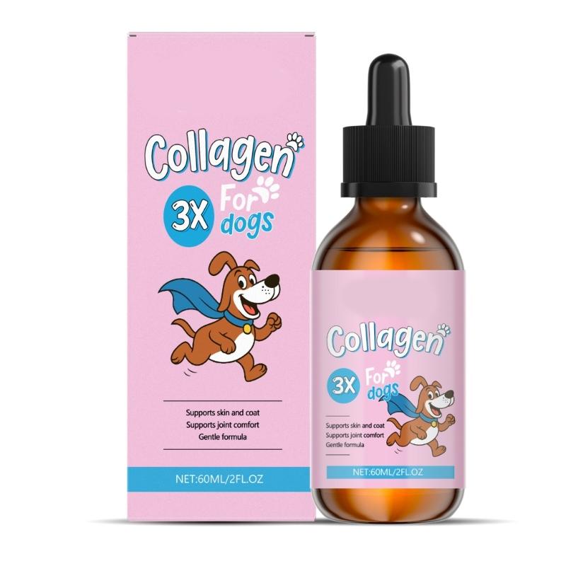 Kollagen-Tropfen-Nahrungsergänzungsmittel für Hunde 60ml Flüssigkeit Verbessert Haut Gesunde Fell Glanz Gelenkflexibilität Und Reparatur 1