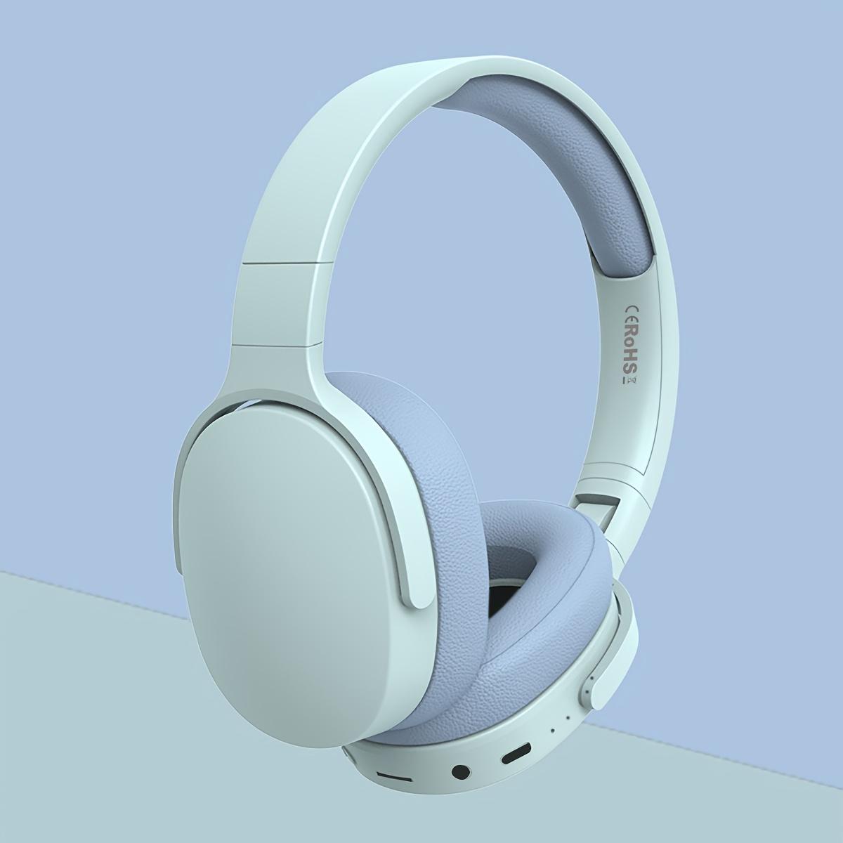 Faltbare Drahtlose Bluetooth 5.3 Kopfhörer 3D Stereo Headset Geräuschunterdrückung Musik Gaming Kopfhörer mit Mikrofon blau