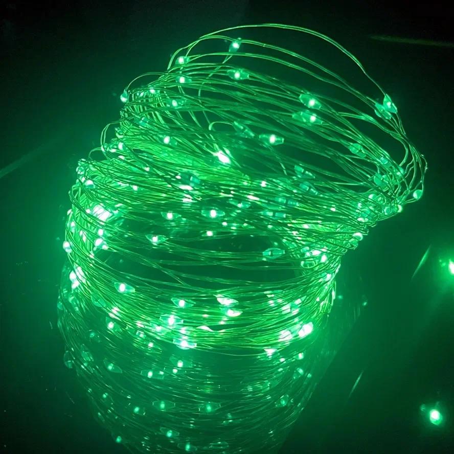 20m 10m Fernbedienung 8 Funktionen LED Lichterkette USB Lichterkette Weihnachtsgirlande Neujahr Hochzeitsfeier Gartendekoration 10M With Remote grün