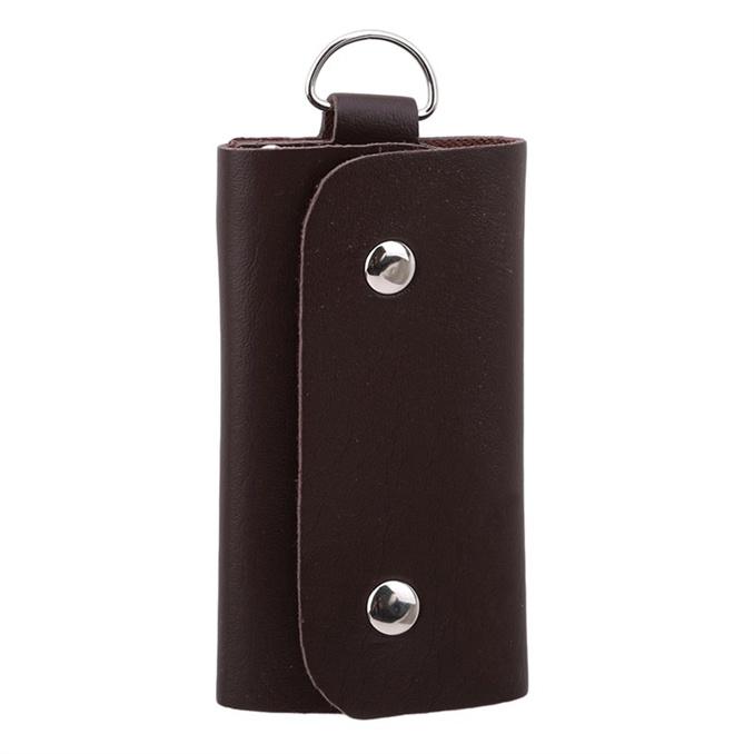 Mode Schlüsselanhänger Autozubehör Schlüsselmappe Unisex Utility Slot Schlüsselanhänger Tasche kaffeebraun
