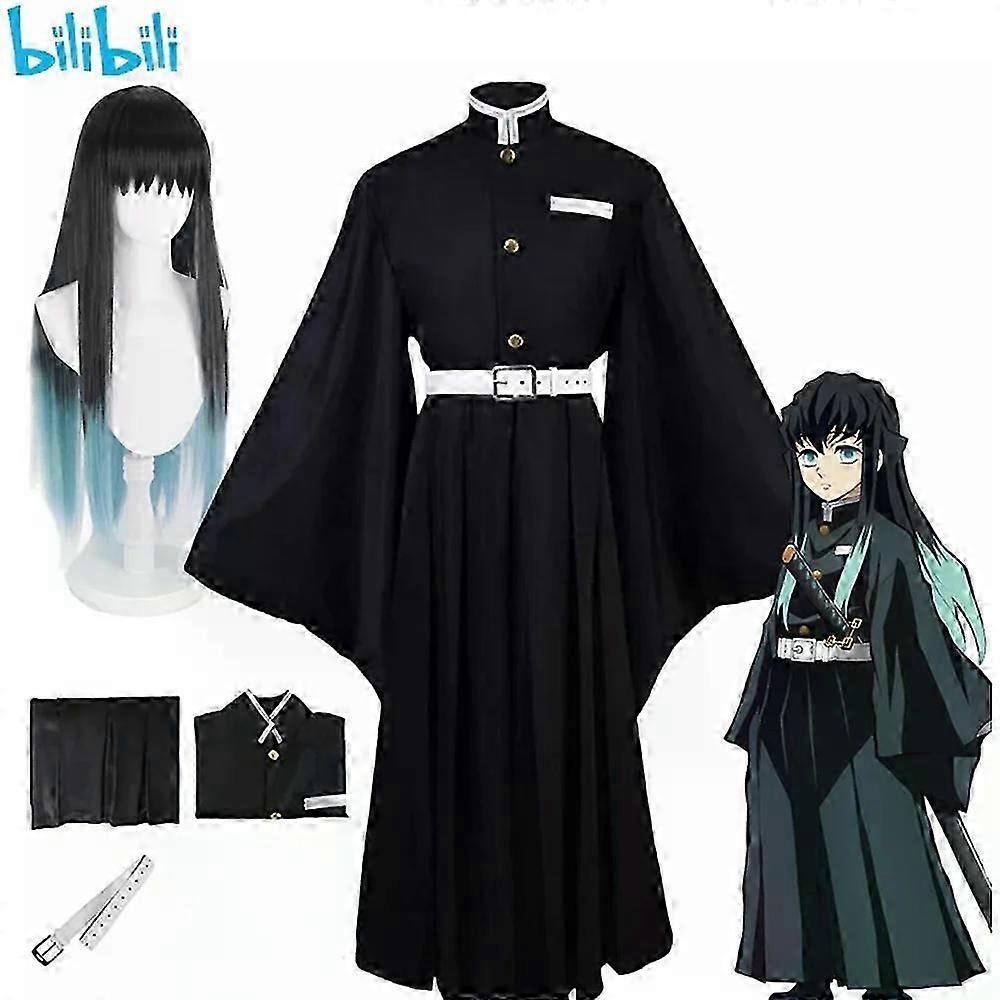 Bilibili Anime Demon Slayers Kimetsu No Yaiba Tokitou Muichirou Cosplay Kostüme Kisatsutai Uniform Perücke Halloween Party Kostüm XXL