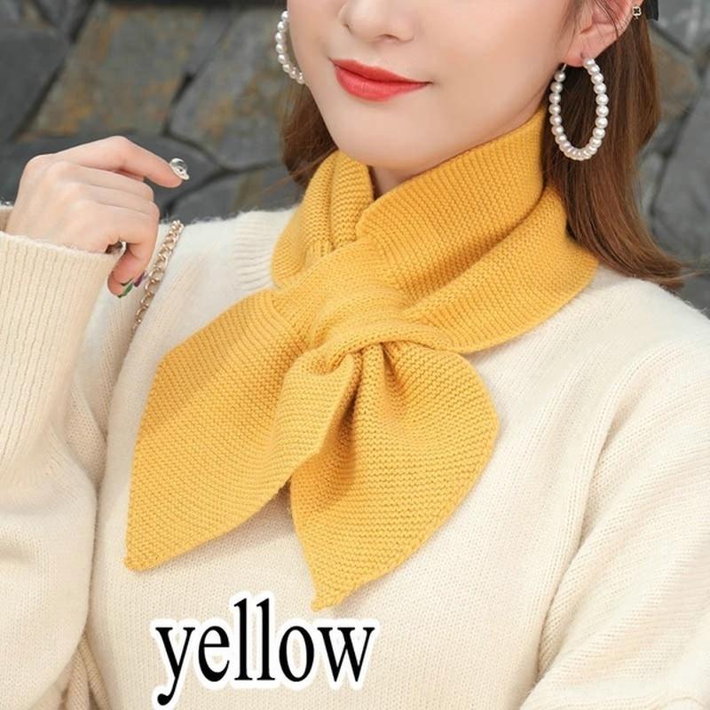 Frauen Casual Kreuz Warm Halten Riemen Schal Damen Herbst Winter Schal Weichen Hals Schal Mädchen Gestrickte S gelb