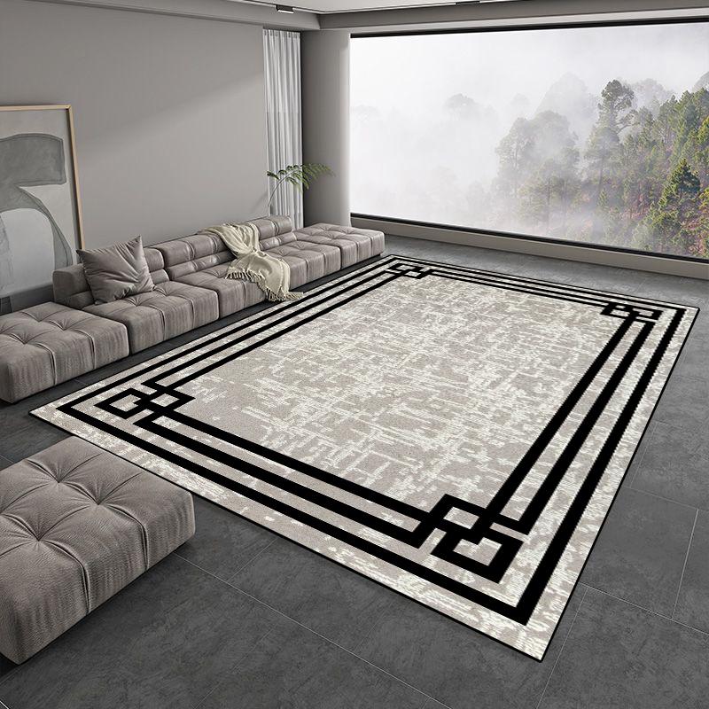 Helle Luxus Graue Große Teppiche für Wohnzimmer Europäisch Schlicht Schlafzimmer Dekoration Teppich Weich Rutschfest Lounge Couchtische Matte 200*230cm