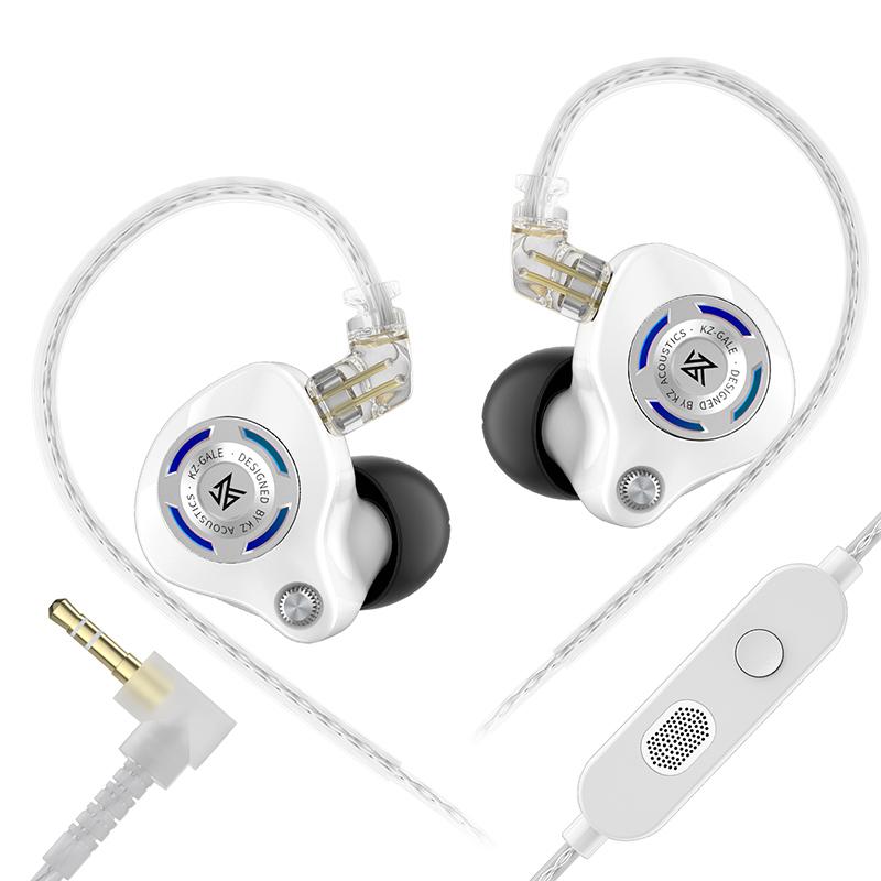 KZ Gale In-Ear Gaming-Kopfhörer E-Sports Bass Metall-Ohrstöpsel 3,5 mm AUX/Typ C Headset Für Videospiel Bühne Live-Sound Kopfhörer White-3.5MM