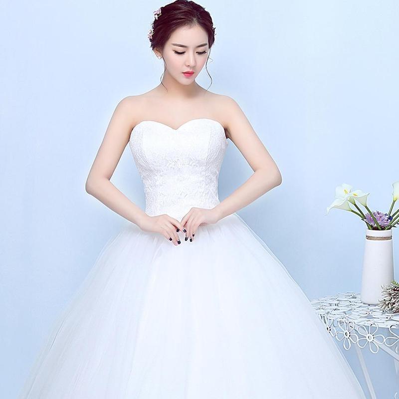 Brautkleid im weißen Temperament-Stil, Hochzeit, Spitzenstickerei, große Größe, schlank XXXL weiß