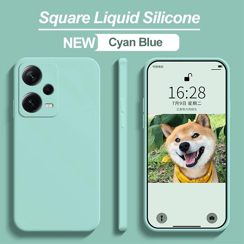 Redmi Note 12 Pro Hülle Quadratische Flüssigsilikon Handyhüllen für Xiaomi Redmi Note 12 Pro Plus Note 12S 4G Note12 5G Redmi 12 4G Soft Cover Redmi Note 12S 4G hellgrüne