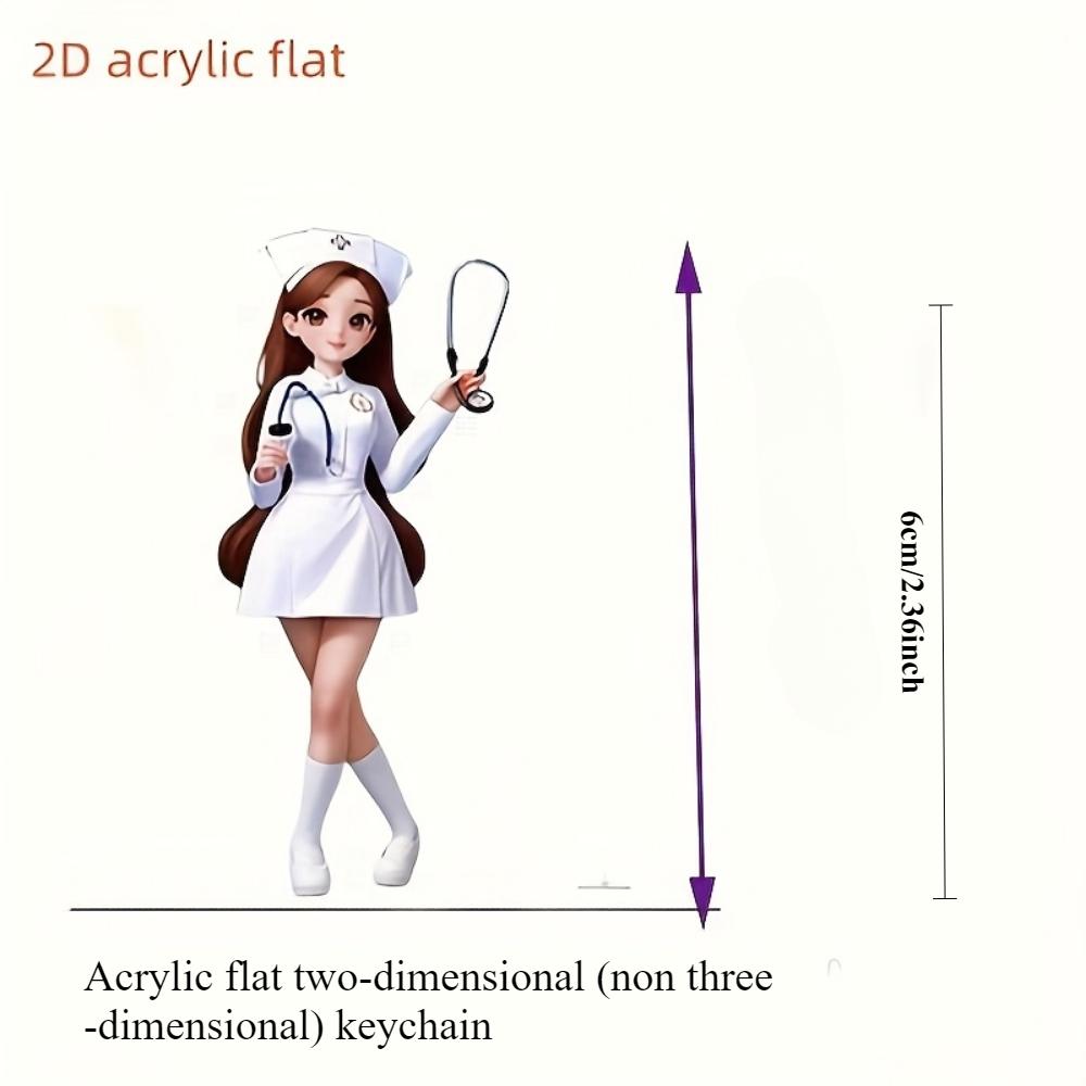 Eleganter und schöner Krankenschwester-Schlüsselanhänger aus Acryl – Schlüsselanhänger mit medizinischer Uniform und Krankenschwester-Motiv zum Tag der Krankenschwestern, Anhänger, Geschenk, Souvenirs für Freunde Nurse 6