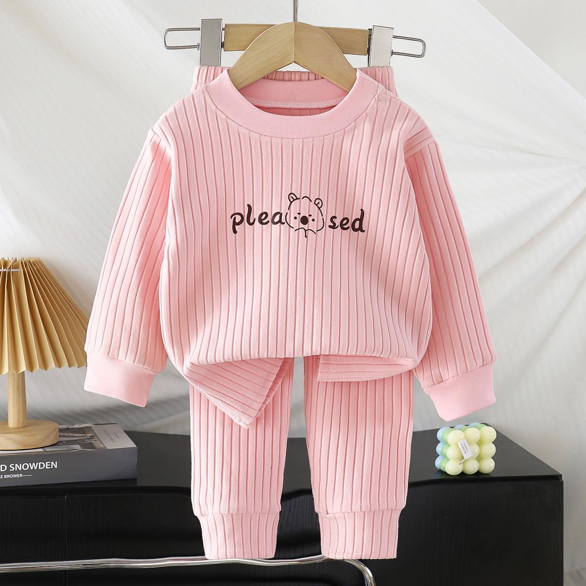 Kinder Herbst- & Winter Warmes Hausset: Babykleidung & Hosen für Jungen & Mädchen 90 cm beige