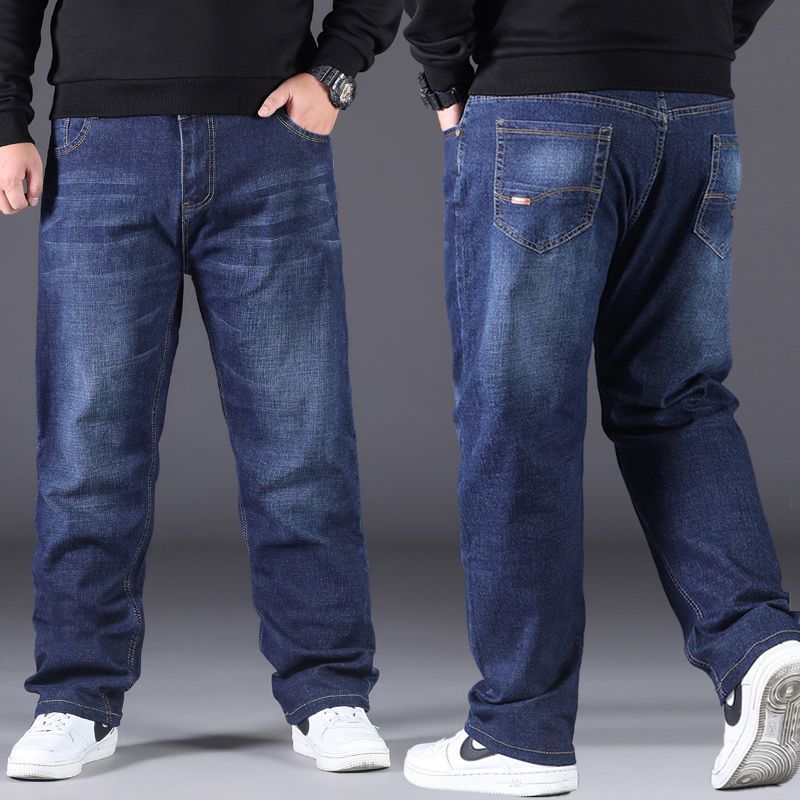 10XL Übergröße Jeans Herrenmode Herren Jeans Weite Bein Jeanshose Hosen Für Männer Arbeiten Wandern Alltagskleidung Lose Große Größe Jeans 50