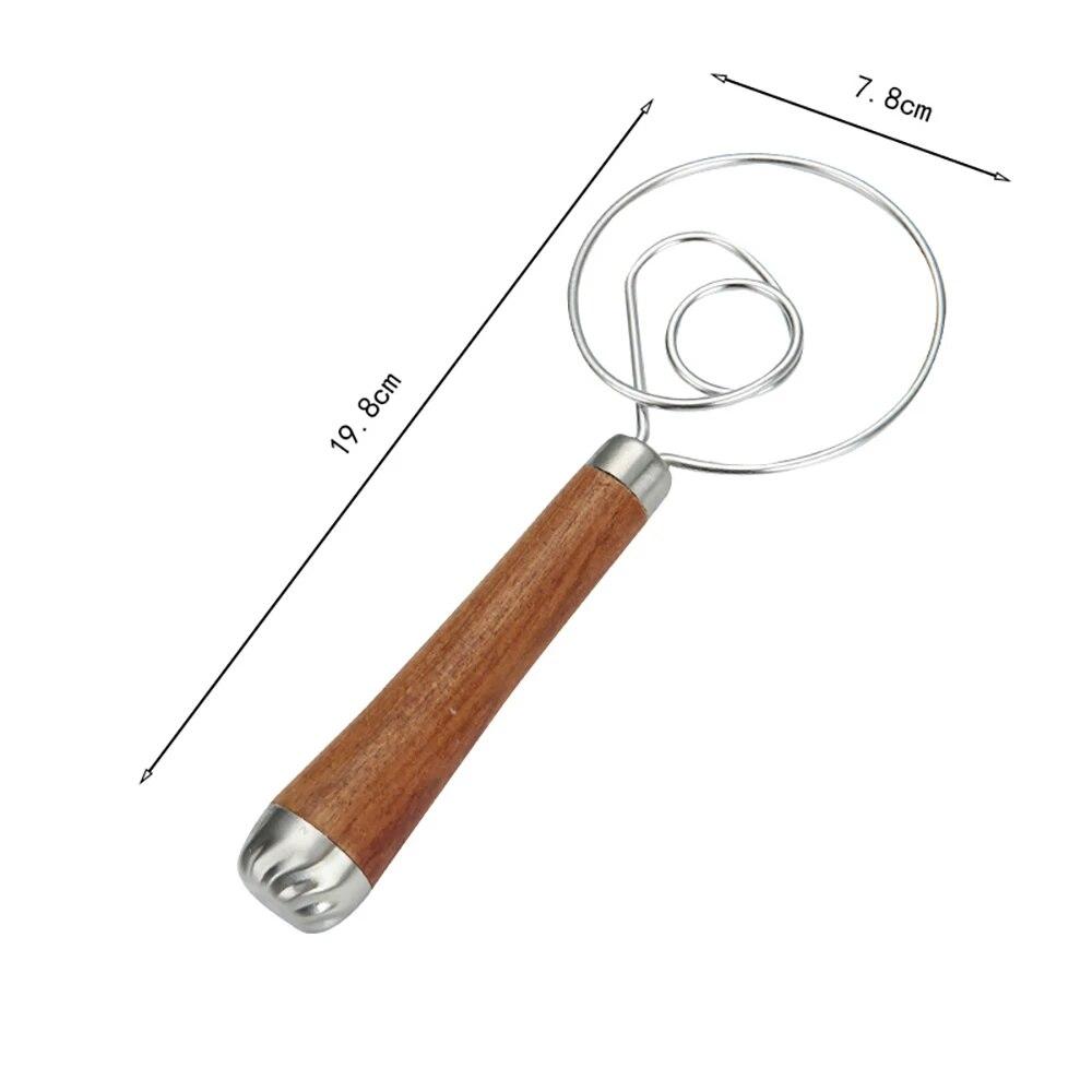 Dänischer Schneebesen mit Holzgriff, Rührstäbe für Eier und Sahne, Doppellöcher, Mehl, Kuchenrührer, Schneebesen, Küchen-Backutensilien A