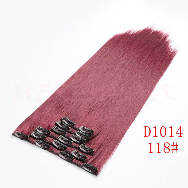 24-Zoll-Haarverlängerungen, 60 cm, natürliche Haarteile, gerade, synthetische Clip-in-Haarverlängerungen, Perücke D1014-118