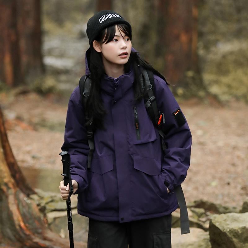 Leichte Herrenjacke, winddichte Regenjacke mit Kapuze für Männer, Wander-, Rad- und Reisejacke, Übergröße 8XL 7XL violett