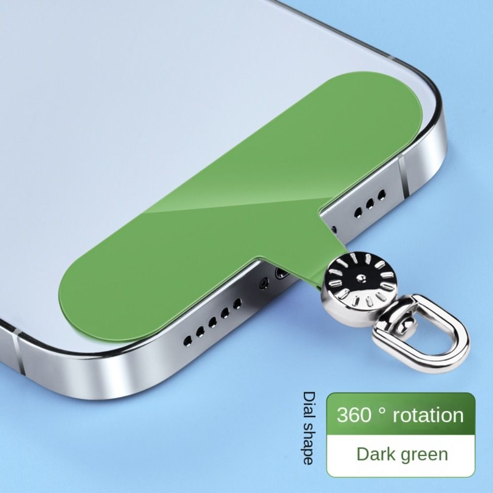360 ° drehbare Telefon Lanyard Dichtung Hängen Kabel Telefon Karte Clip Metall Telefon Patch Handy grün