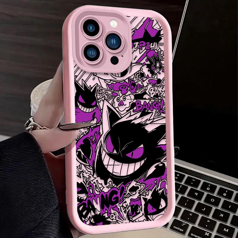 Luxus Gengar P-Pokemon Weiche Hülle für iPhone 17 Air 16 16E 15 14 13 12 11 Pro Max X XS X S Max XR SE 2020 SE4 7 8 Silikonhülle For iPhone 17 Air