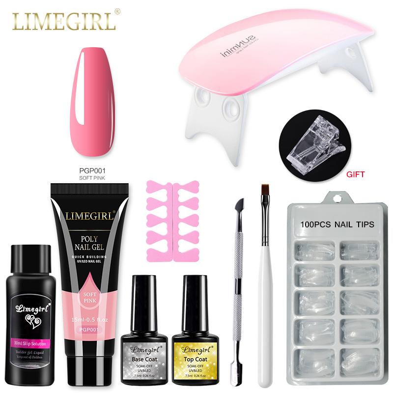 Acryl-Maniküre-Set, Poly-UV-Gel-Verlängerungs-Nagel-Set, Komplett-Set für Nägel, Gel zur Verlängerung, semi-permanente Poly-Gele-Set, Nagel-Werkzeuge