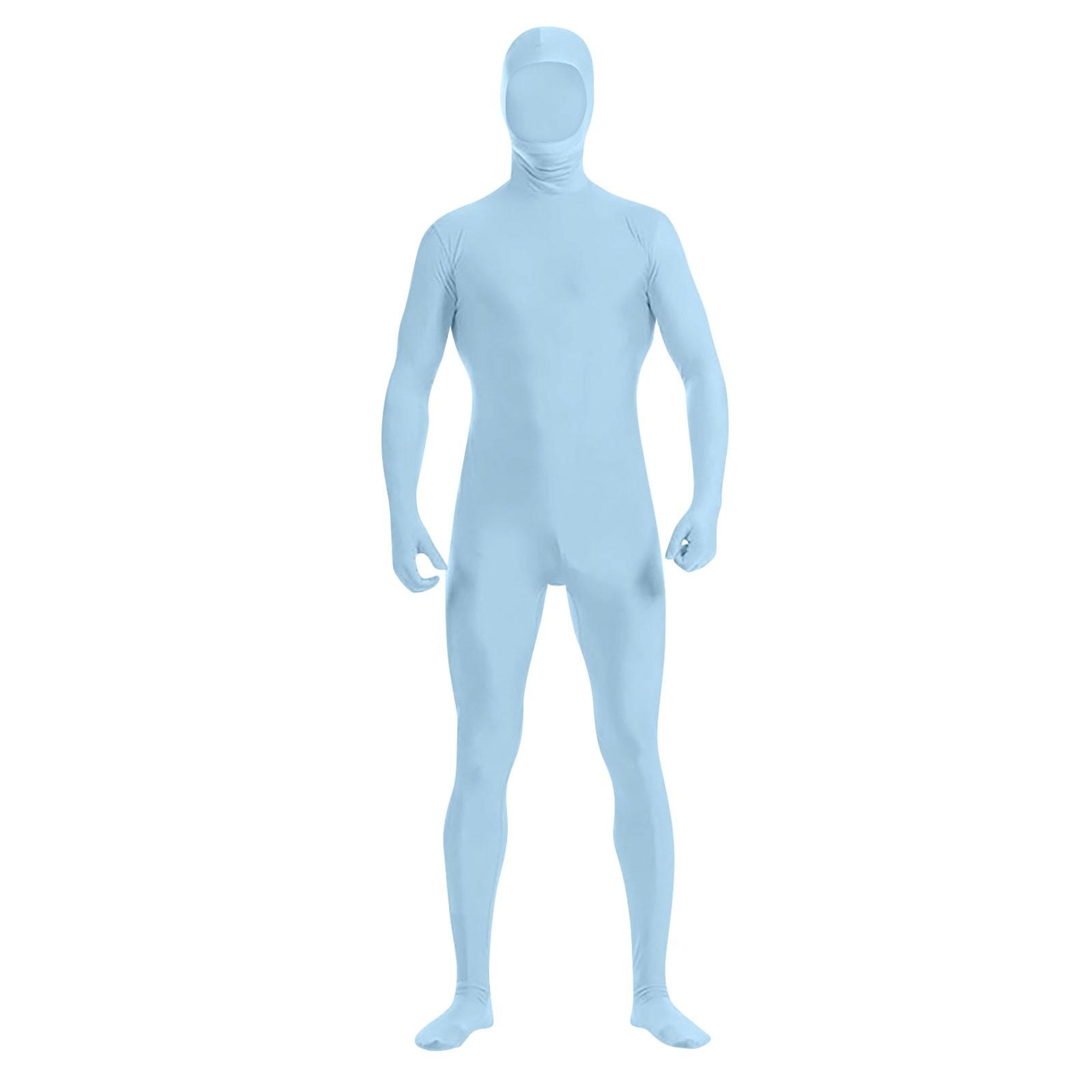Zentai Anzug Cosplay Turnanzug Ganzkörperbody Green Screen Anzug Halloween Kostüme 190 hellblaue