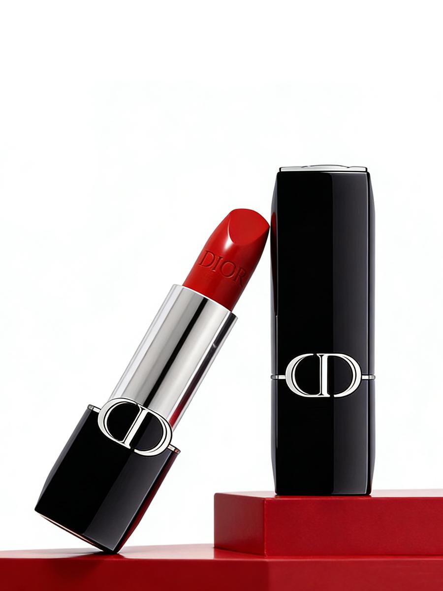 Dior Rouge Dior Lippenstift, Satin-Finish, 999 Lippenstift Kosmetik rot