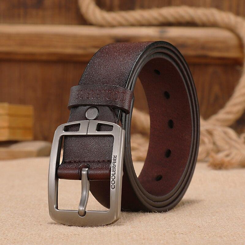 Männer Echtes Leder Gürtel Rindsleder Klassische Designer Gürtel für Männer Vintage Westernboy Freizeit Casual Jeans Strap HQ223 105CM dunkelbraune