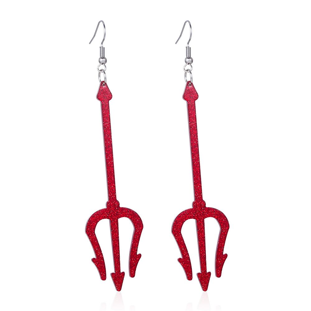 1 Paar Teufel Ohrringe Halloween Ohrringe Hängend Rote Teufel Accessoires für Frauen